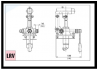 Handpumpe einfachwirkend mit DBV, Ablaß u. Faltenbalg, p max. = 350 bar, Q = 25 cm³ pro Hub, PMS 25 P RV